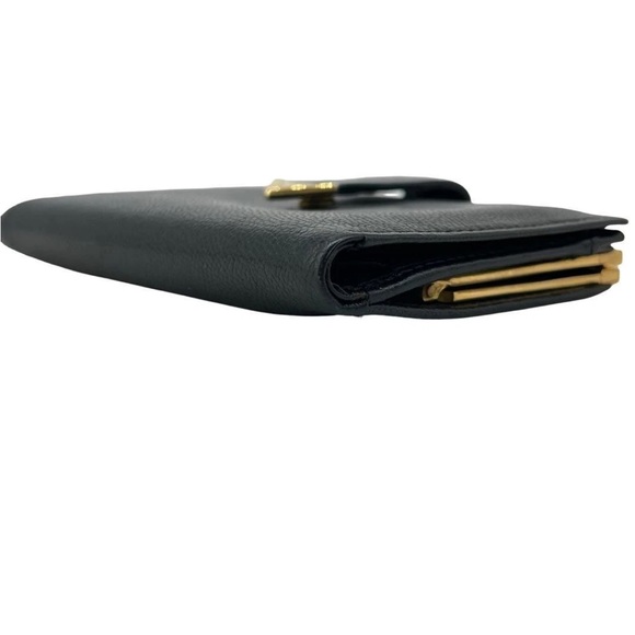 Yves Saint Laurent Black Wallet with Gold Accent - Picture 7 of 13
